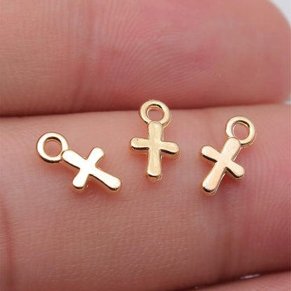 40Pcs Alloy Cross Charms - 10x6mm DIY Jewelry Pendants for Bracelets, Necklaces & Crafts
