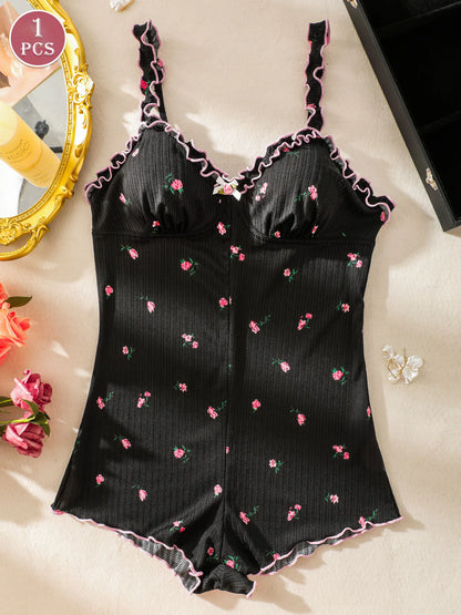 Women’s Sleeveless One-Piece Pajama Jumpsuit — Comfortable Loungewear for Sleep & Casual Wear