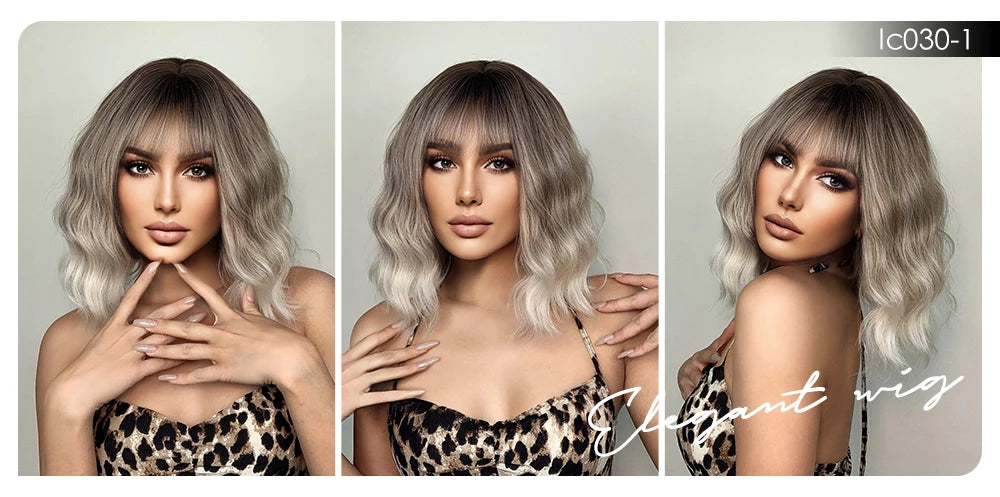 CharmSource Pink BOBO Short Synthetic Wig for Women — Natural Wave, High-Density, Heat-Resistant Hair for Daily & Party