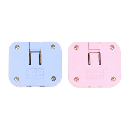 EU Plug Socket Converter - 180° Rotatable 3-in-1 US Extension Plug Multi-Plug Mini Slim Outlet Adapter