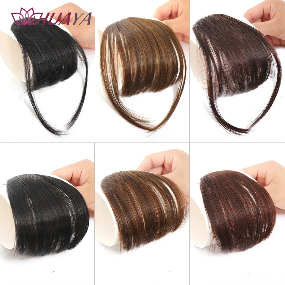Synthetic Air Bangs Clip-In Hair Extension - Invisible Natural Front Fringes Fiber Hair Accessory