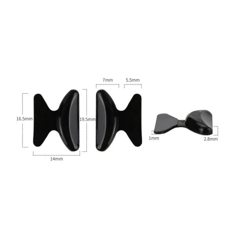 5 Pairs Silicone Anti-Slip Eyeglass Nose Pads – Butterfly Style Nose Rest with Height Lift & Comfort Support for Glasses
