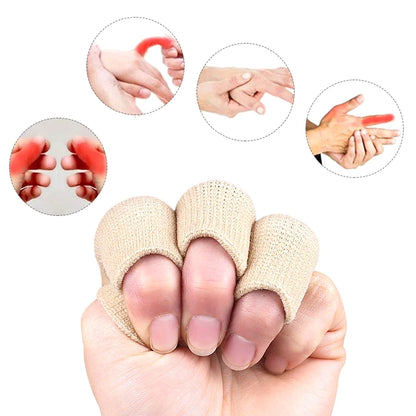 10Pcs Finger Sleeves Set – Soft Breathable Nylon Thumb Brace & Elastic Support Tape for Sports & Arthritis Relief