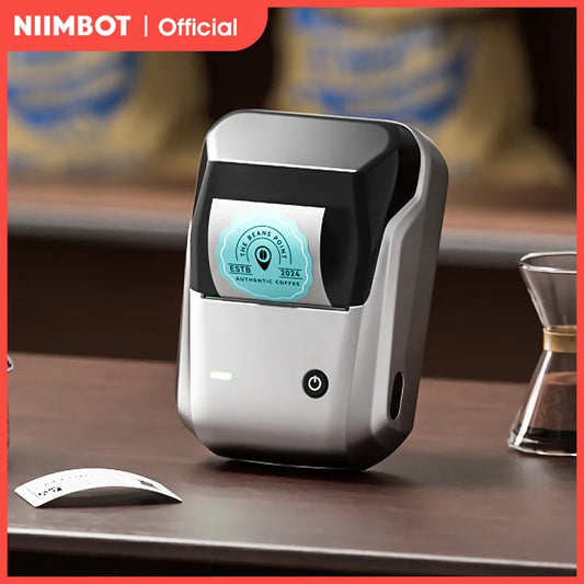 NIIMBOT B1 Portable 2-Inch Thermal Label Printer with Adhesive Tapes Bluetooth Mini Sticker Maker for Smartphone & PC