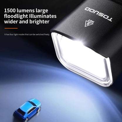 TOSUOD 1500-Lumen Bicycle Front Light - 4800mAh USB Rechargeable Splash-Resistant Cycling Lamp