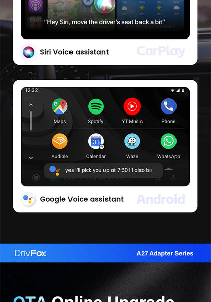 2025 Upgrade Wireless CarPlay & Android Auto AI Box – Dual-Band WiFi Bluetooth Auto Connect for iPhone & Android