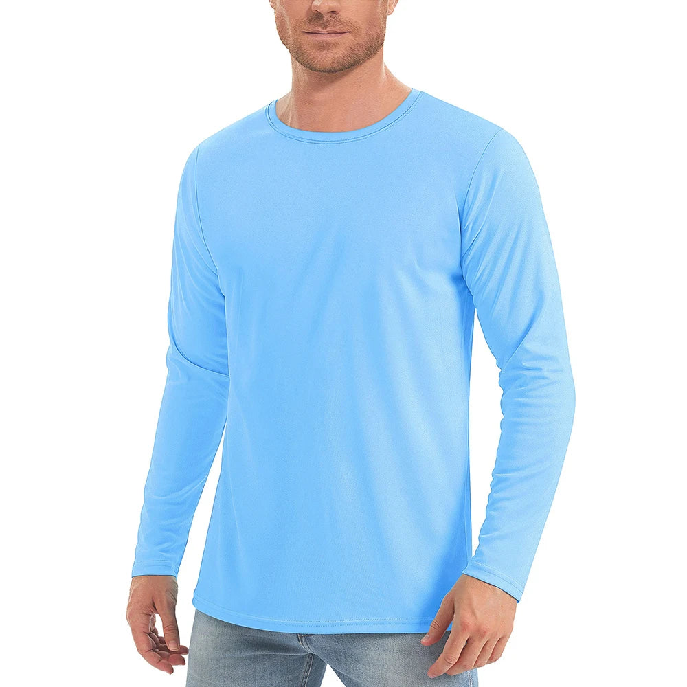 Men's UPF 50+ Sunscreen T-shirt – UV Protection Long Sleeve Quick-Drying Hiking & Fishing Top