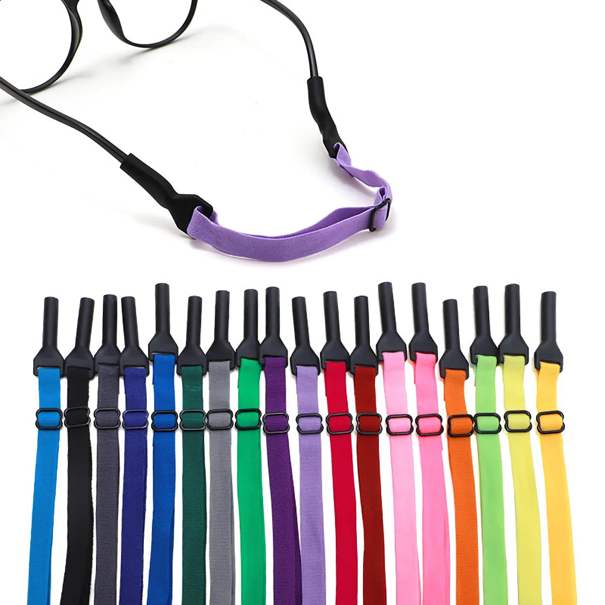 2pcs Adjustable Glasses Chain – Elastic Non-Slip Strap, Anti-Drop Eyewear Cord for Sports