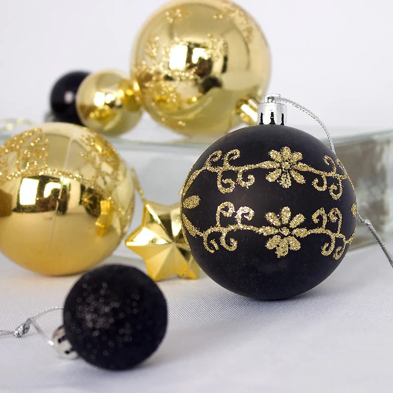 44PCS Christmas Ball Ornaments – 3/6CM Decorative Pendant Balls for Christmas Tree, Home Decor, New Year & Holiday Accessories