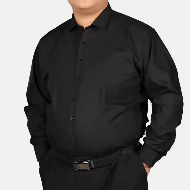 Men’s Plus Size Dress Shirt - Long Sleeve Business Office Shirt 8XL-11XL Regular Fit White Top