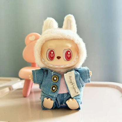 17cm Labubu Doll Clothes — Mini Outfit Accessories for K-Pop EXO I & II Dolls | Sitting Party Overalls Gift