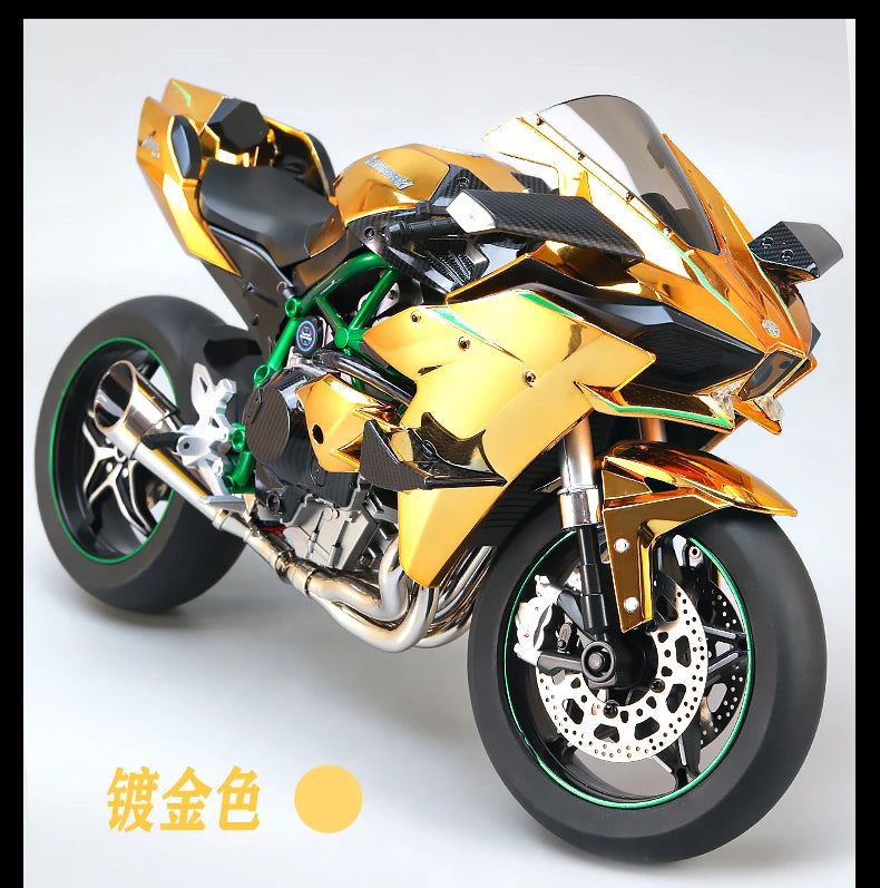 1:6 Kawasaki Ninja 500 H2R Motorcycle Model — Racing Simulation with Sound & Light, Fast & Furious Collectible Toy Gift