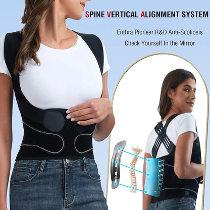 Posture Corrector for Men & Women — Adjustable Shoulder Brace & Back Straightener for Middle & Upper Spine Support
