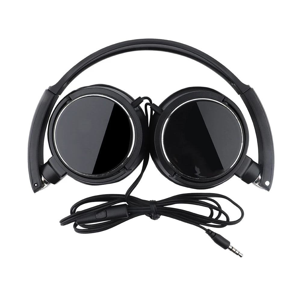 3.5mm & Type-C Wired Headphones - Foldable Stereo Headset with Bass & Noise Cancellation