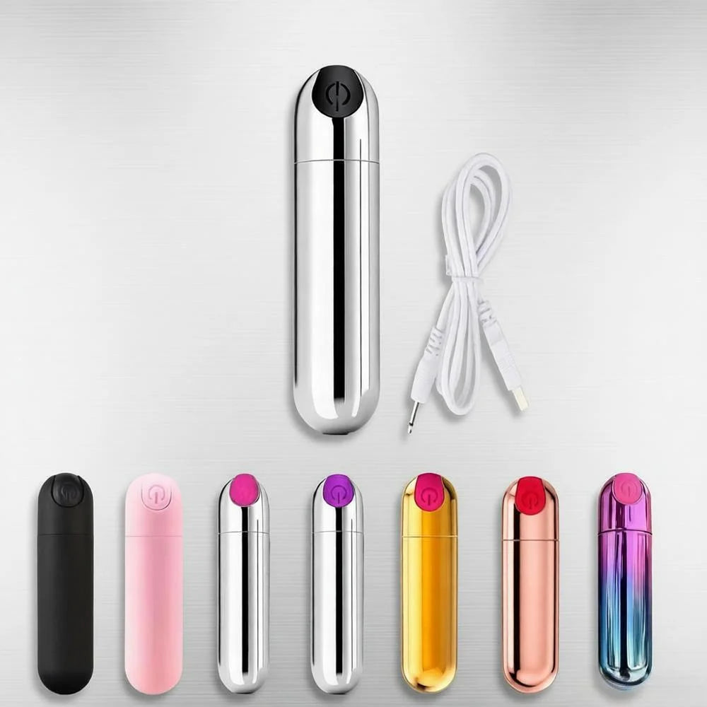 USB Rechargeable Mini Bullet Vibrator - 10 Speed Clitoral & G Spot Massage Stimulator for Women