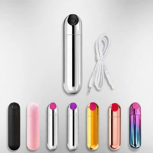 USB Rechargeable Mini Bullet Vibrator - 10 Speed Clitoral & G Spot Massage Stimulator for Women