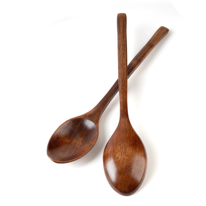 5-Piece Wooden Spoon and Fork Set – Eco-Friendly Natural Ellipse Ladle for Cooking, Tableware Accessories