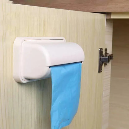 Wall-Mounted Trash Bag Dispenser - Kitchen and Bathroom Garbage Bag Holder and Storage Box for Plastic Grocery Bags