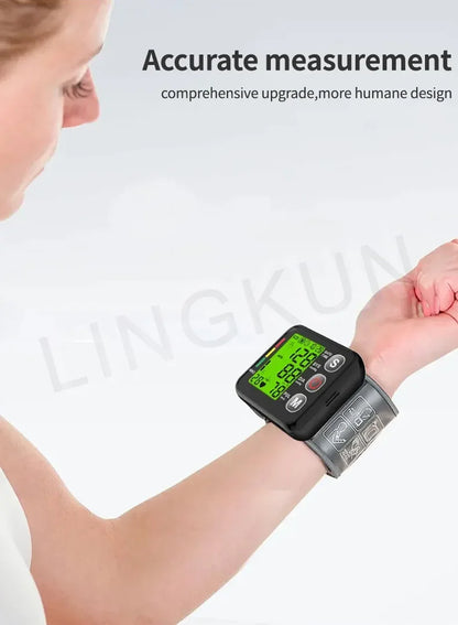 English Voice Digital Wrist Blood Pressure Monitor – High-Accuracy Electronic Sphygmomanometer Tonometer