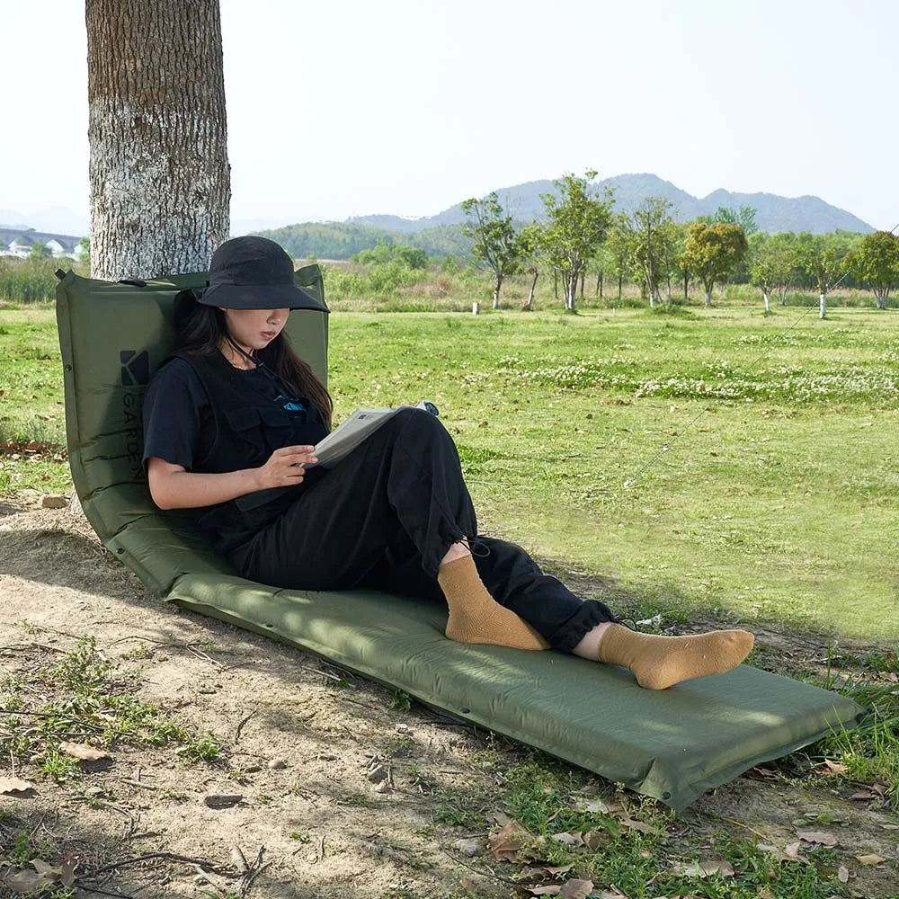 MOBI GARDEN Camping Inflatable Air Mattress – 8CM Thick Portable Single Bed for Outdoor & Car Use