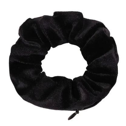 Portable Secret Hair Tie Storage Case – Hidden Scrunchie with Zipper for Key, Cash & Jewelry (Travel/Outdoor)