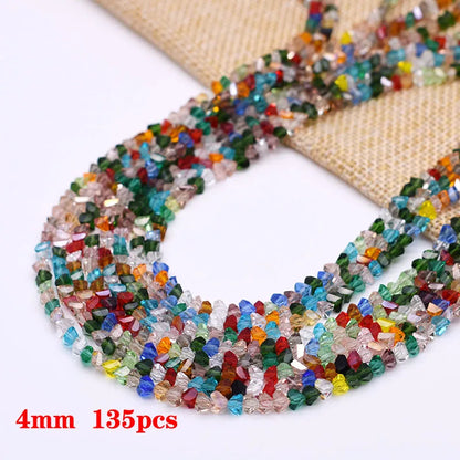 Yanqi Triangle Crystal Beads - 38 Colors 4mm Loose Glass Beads for DIY Jewelry Making Earrings Necklace Crafts