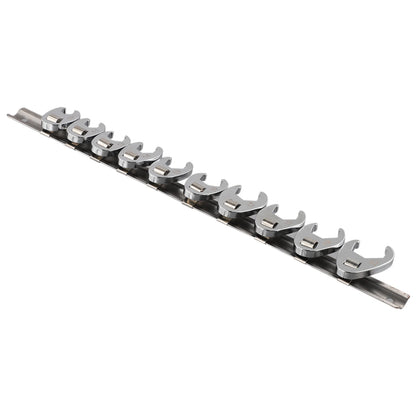 10pcs 3/8" Drive Crowfoot Wrench Set — 10-22mm Metric Open-End Spanners for Torque Wrenches