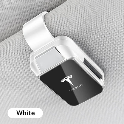 Car Sun Visor Glasses Clip – Interior Eyeglasses Storage Holder for Tesla Model 3, S, X, Y, Cybertruck & Roadster