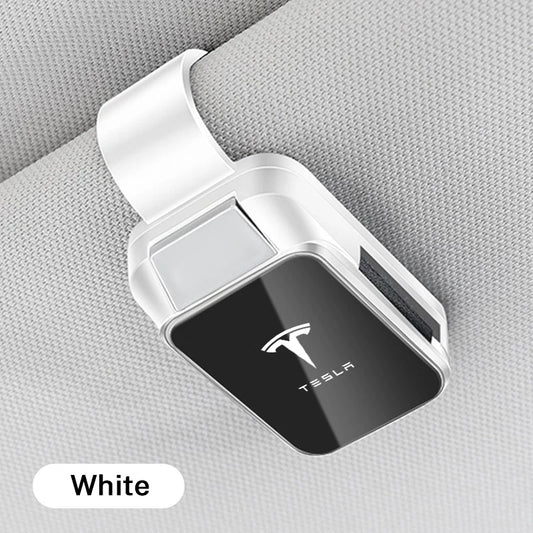 Car Sun Visor Glasses Clip – Interior Eyeglasses Storage Holder for Tesla Model 3, S, X, Y, Cybertruck & Roadster