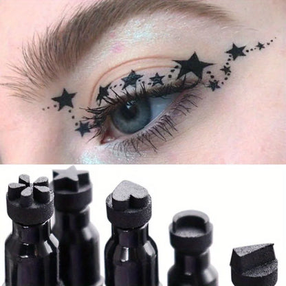 Star Liquid Eyeliner 2-in-1 — Black Moon Stamp Pencil, Waterproof Long-Lasting Easy-Apply Eye Makeup