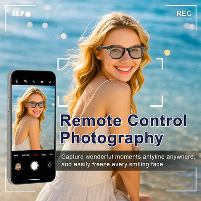 Smart Bluetooth Glasses for Men & Women — AI Translator 140 Languages, Anti-Blue Light, Camera & Speaker for Travel and Meetings