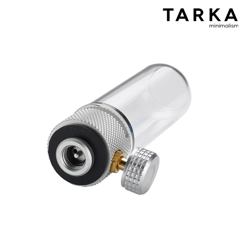 Candlestick-Style Metal Gas Lantern - Portable Ambient Light for Camping Tents, Canopies & Outdoor Use