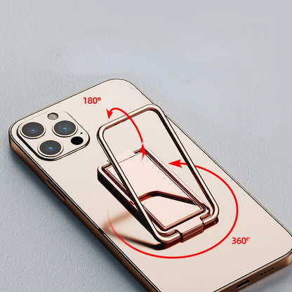 360° Rotating Metal Phone Ring Holder - Foldable Finger Grip and Kickstand for iPhone 15/16 Pro Max, Xiaomi, and Huawei