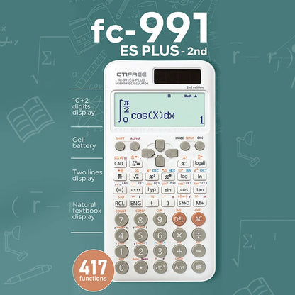 FC-991 ES PLUS Scientific Calculator – 417 Functions Multifunction Exam Calculator for Students | School & College Math Study Tool, Economical Packaging