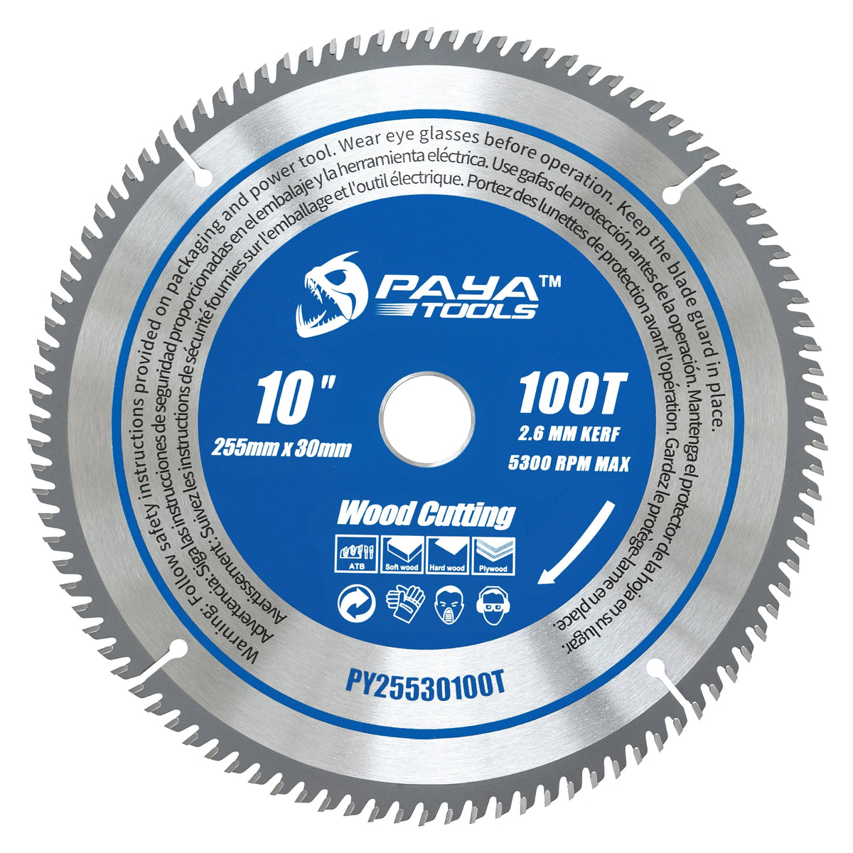 PAYA TCT Circular Saw Blade - ATB Framing Blade for Wood Cutting, TÜV Rheinland Tested & Certified