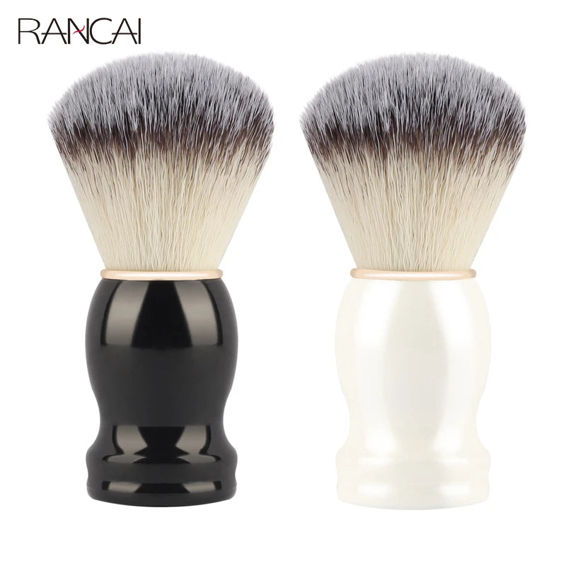 Beard Shaving Brush – Wooden Handle Bristle Hair Brush for Men, Barber Soap Foam Shave & Facial Cleaning Tool