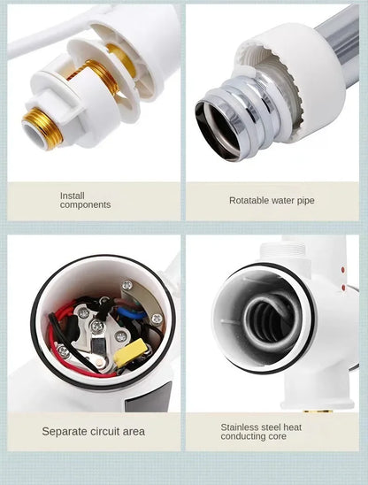 Electric Instant Kitchen Water Heater Faucet — Tankless Hot & Cold Heating Tap