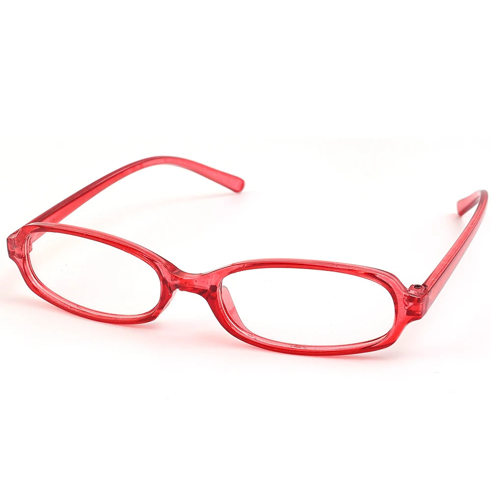 2024 Girls Y2K Retro Oval Glasses - Red & Green Frame, Anti-Blue Light Eyewear for Computer & Seaside Driving