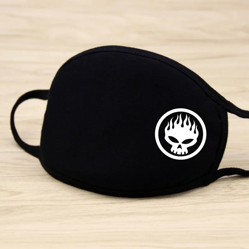 Black Cartoon Animal Face Mask – Unisex Winter Cotton Half Face Mask, Dustproof & Thickened for Cycling