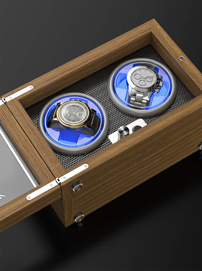 IBBETON Luxury Wood Watch Winder – 1 Slot High-End Automatic Watch Box with Mabuchi Motor & Storage Cabinet