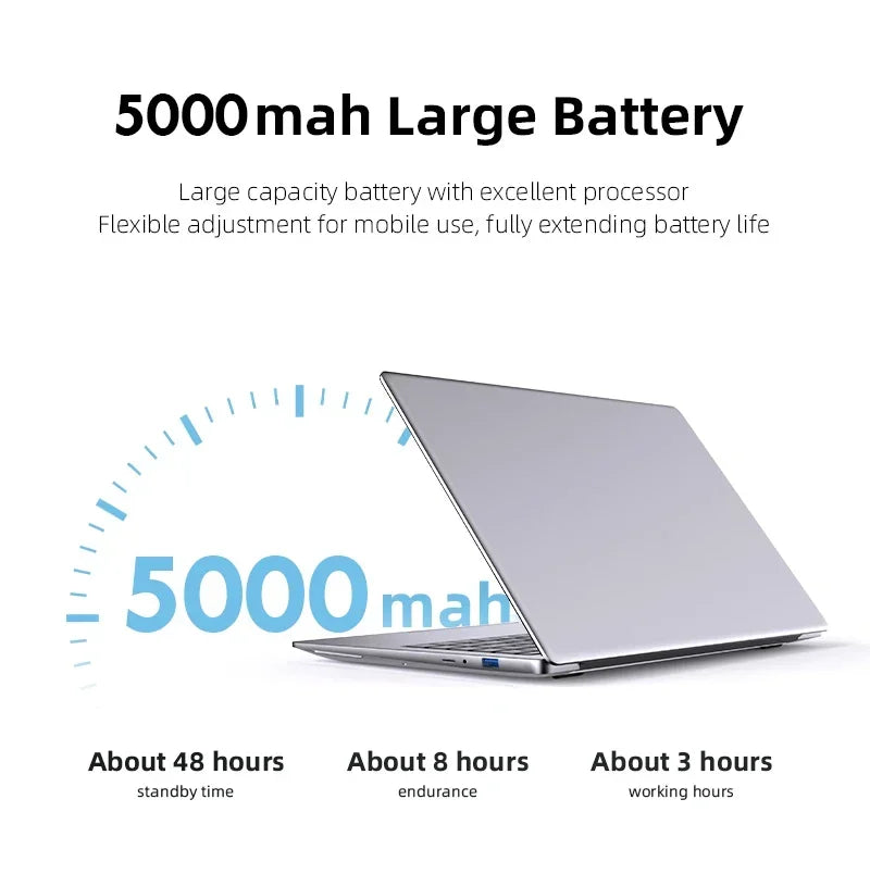 14.1" Laptop Computer – Windows 11, 12GB RAM, 1TB/2TB SSD, Portable Notebook for Office, Study & Entertainment