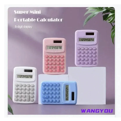 Small Solar Calculator - Portable 8-Digit LCD Electronic Calculator for Home, Office & Primary School Use