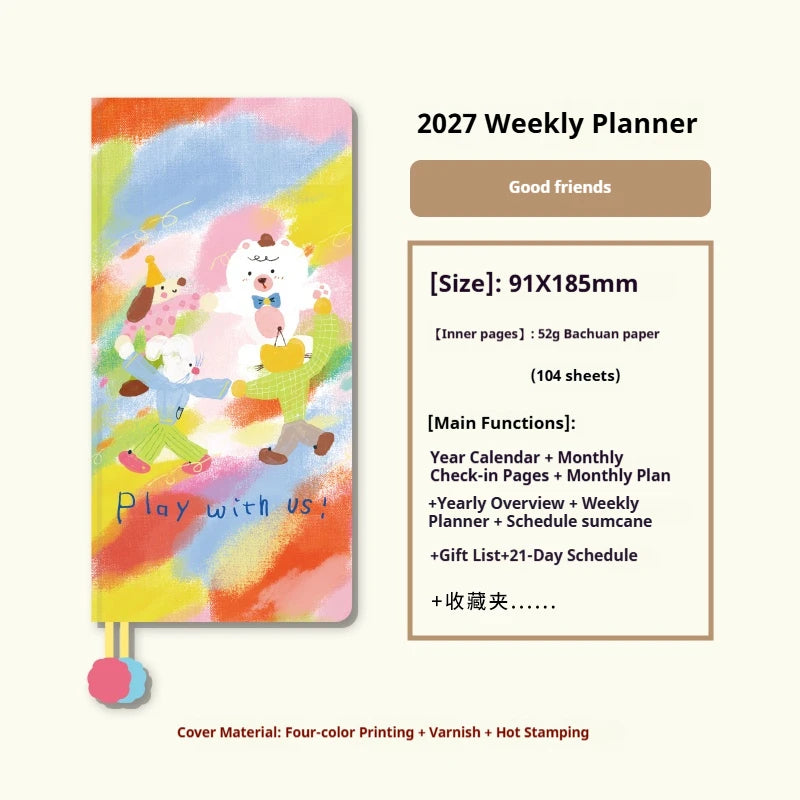 2027 Pocket Weekly Planner Notebook - Compact Schedule Organizer for Daily Planning & Productivity