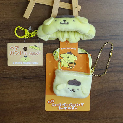 Sanrio Doll Clothing & Accessories Set – Hello Kitty, My Melody & Kuromi Outfit for Labubu V1/V2 Dolls with Hair Band & Messenger Bag