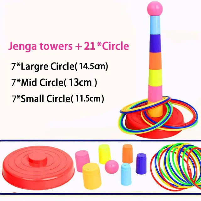 Children Throw Ring Stacking Game Toy – Interactive Indoor & Outdoor Parent-Child Circle Ferrule Layers Educational Fun Gift