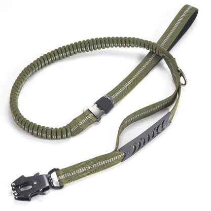 Reflective Shock Absorbing Bungee Dog Leash with Car Seatbelt – Heavy Duty No-Pull Leash for Large Dogs
