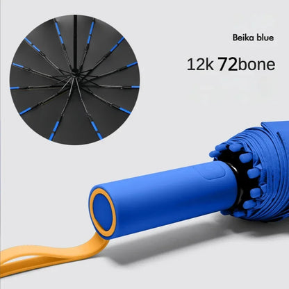 Super Strong Windproof Automatic Umbrella – 72-Rib Large Folding Rain Umbrella with UV Sun Protection for Men & Women