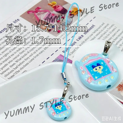 Mini Tamagotchi Alloy Keychain Pendant - Kawaii Miniature Virtual Pet Charm for Phones, Dolls and DIY Decorations