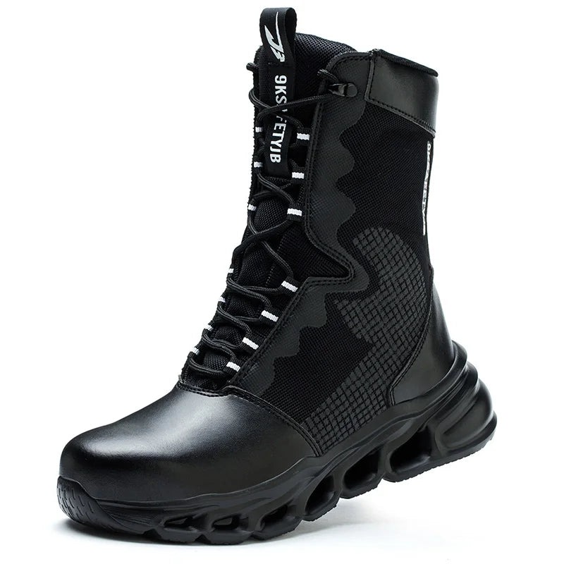 Men's Steel Toe Work Sneakers - Safety Shoes, Puncture-Proof Boots, Indestructible Lightweight Footwear for Security
