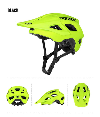 BATFOX Matte Black MTB Bike Helmet – Men's Mountain Bike Cycling Helmet Casco Ciclismo
